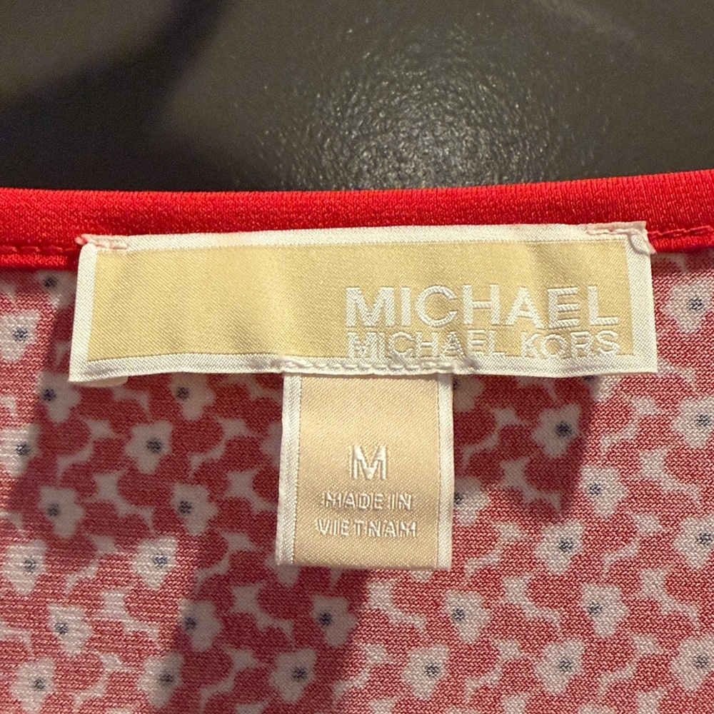 Michael Kors (Medium)Red Patterned Long Sleeve Top - image 2